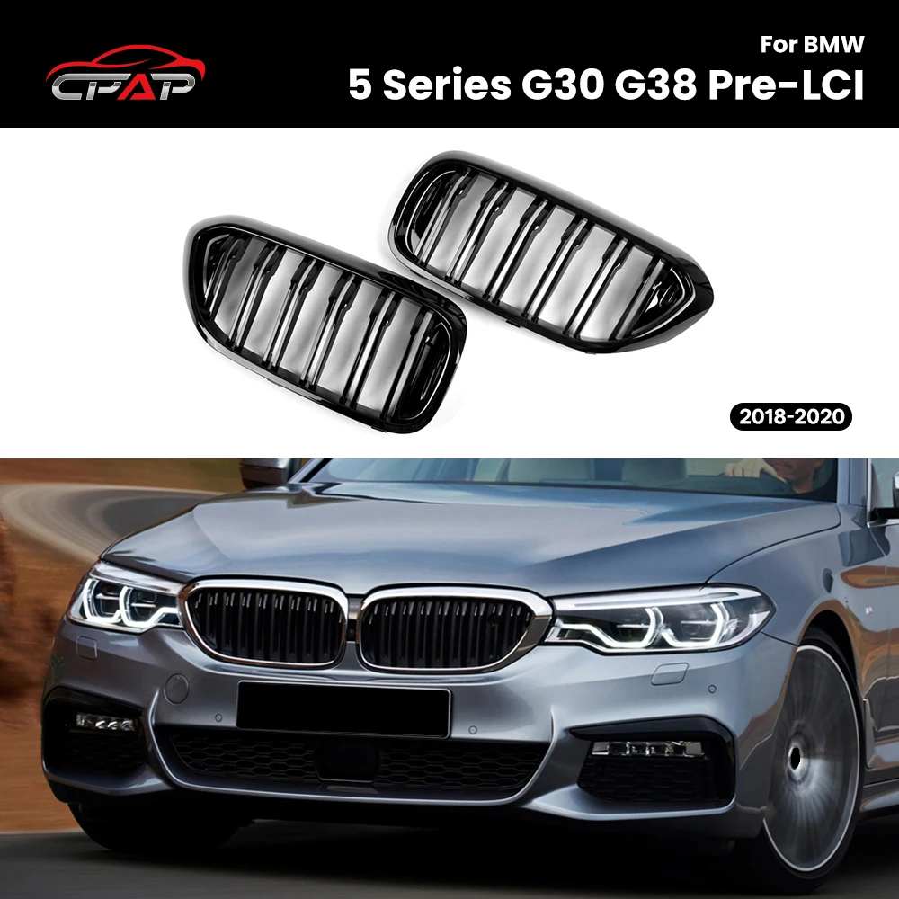 

Front Grills Bumper Kidney Hood Grille Car Accessories Glossy Black For BMW 5 Series G30 G38 Pre-LCI 2018-2020