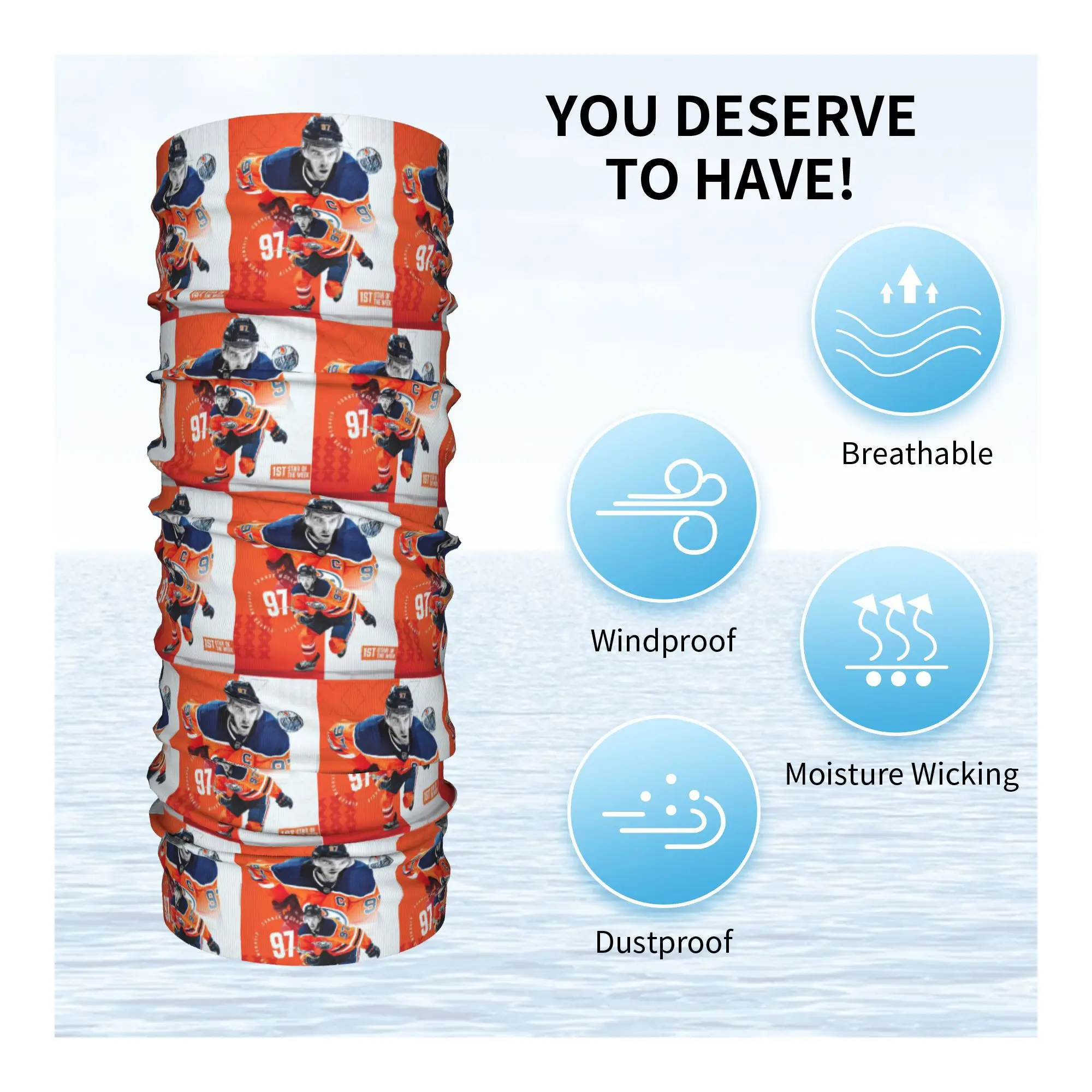 Connor McDavid Bandana Nekhoes Bedrukte gezichtssjaal Warme bivakmuts Wandelen Vissen Unisex Volwassene het hele seizoen