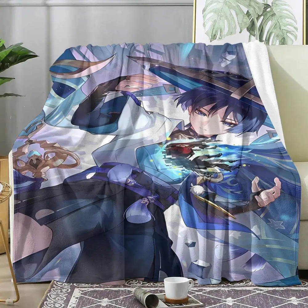 Game Wanderer Genshin Impact Throw Flannel AC Blanket Lightweight Summer Nap Throw Cozy Blanket for Sofa Bed Travel Home