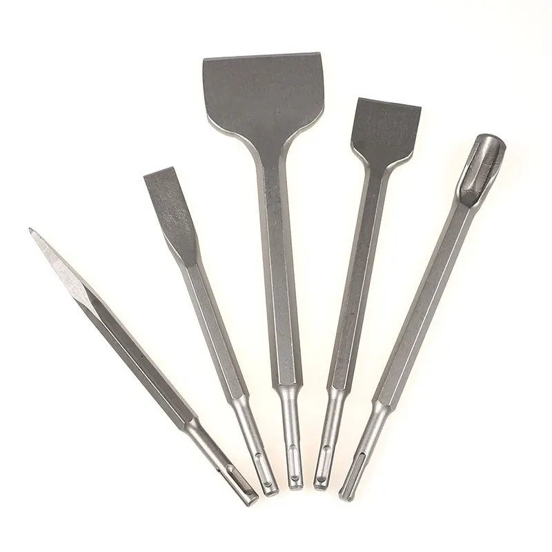 

5PC SDS PLUS Round Shank tile Shovel Electric Hammer Chise Wall Concrete Impact Drill 5Teeth Drill Bit For Masonry SlottingTool