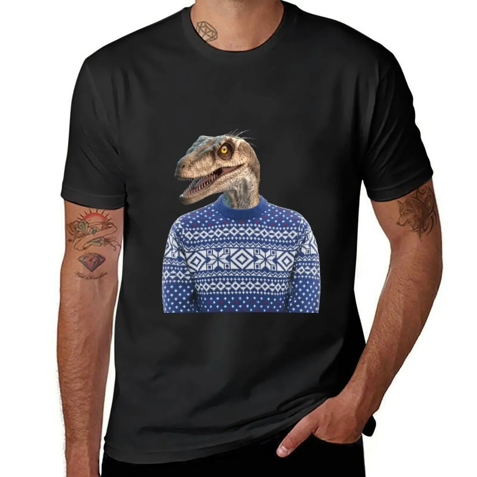 Christmas Raptor T-Shirt for a boy quick-drying Men's t-shirts