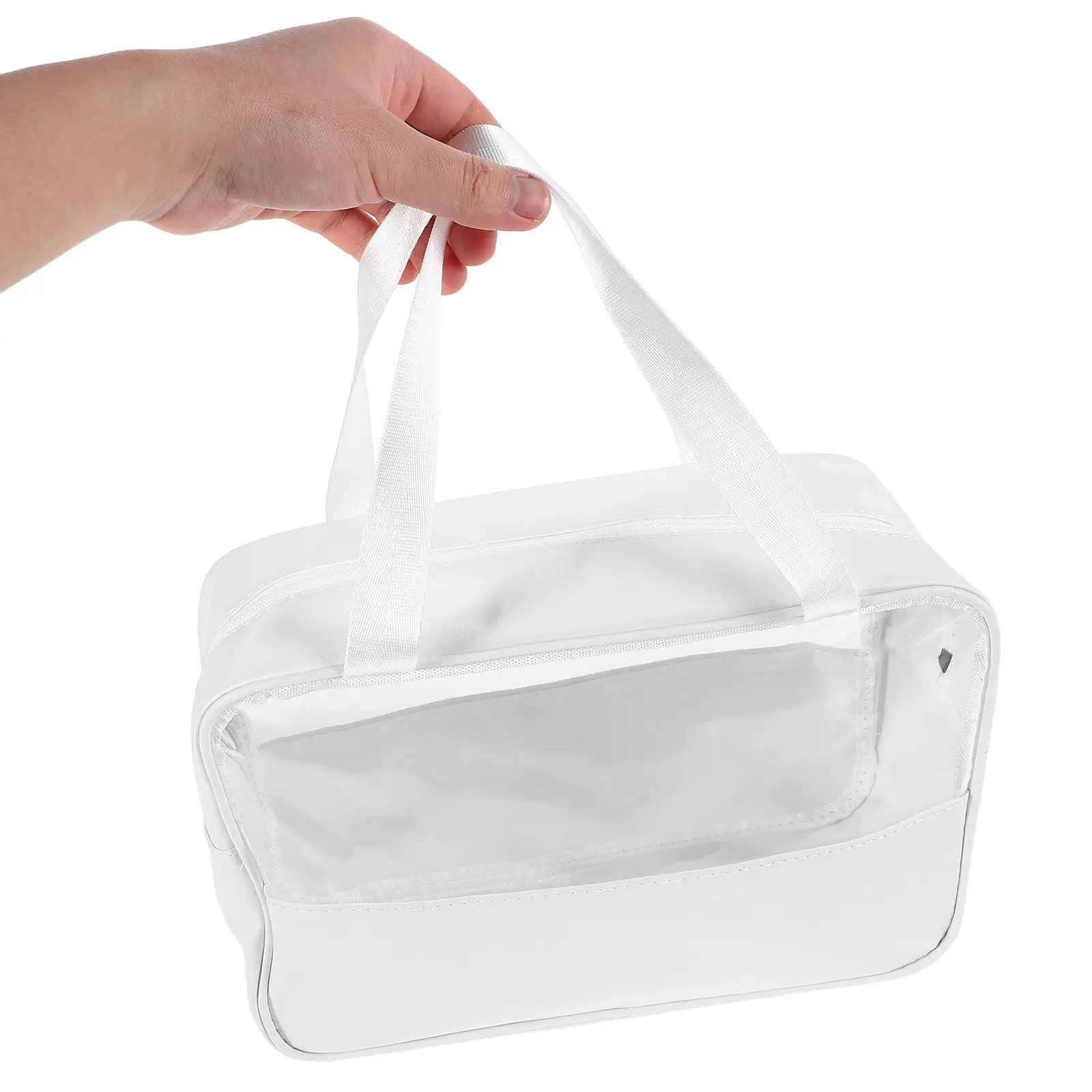 Large Capacity Splashproof Travel Makeup Bag Portable Organizer Pouch Handheld Toiletry Bag Storage for Women School