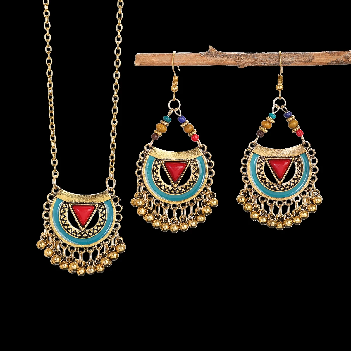 Ethnic Red Stone Necklace Earr - đánh giá và giá Ethnic Fashion Trends 2026