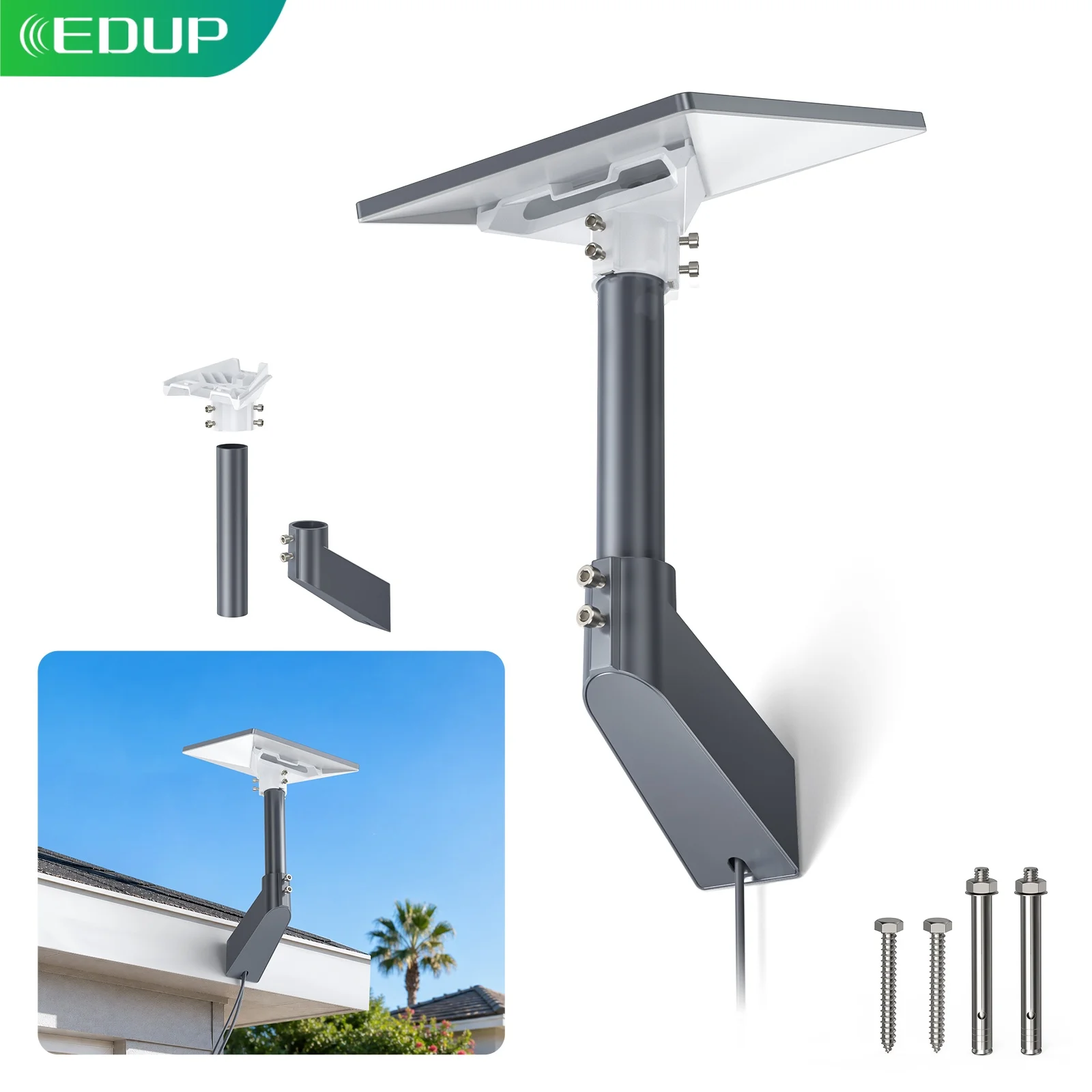 EDUP SK0180-ミニアルミ製壁掛けブラケット 4.7インチ オフセットハードウェアキット 防錆・耐候性 Starlink Mini屋外用