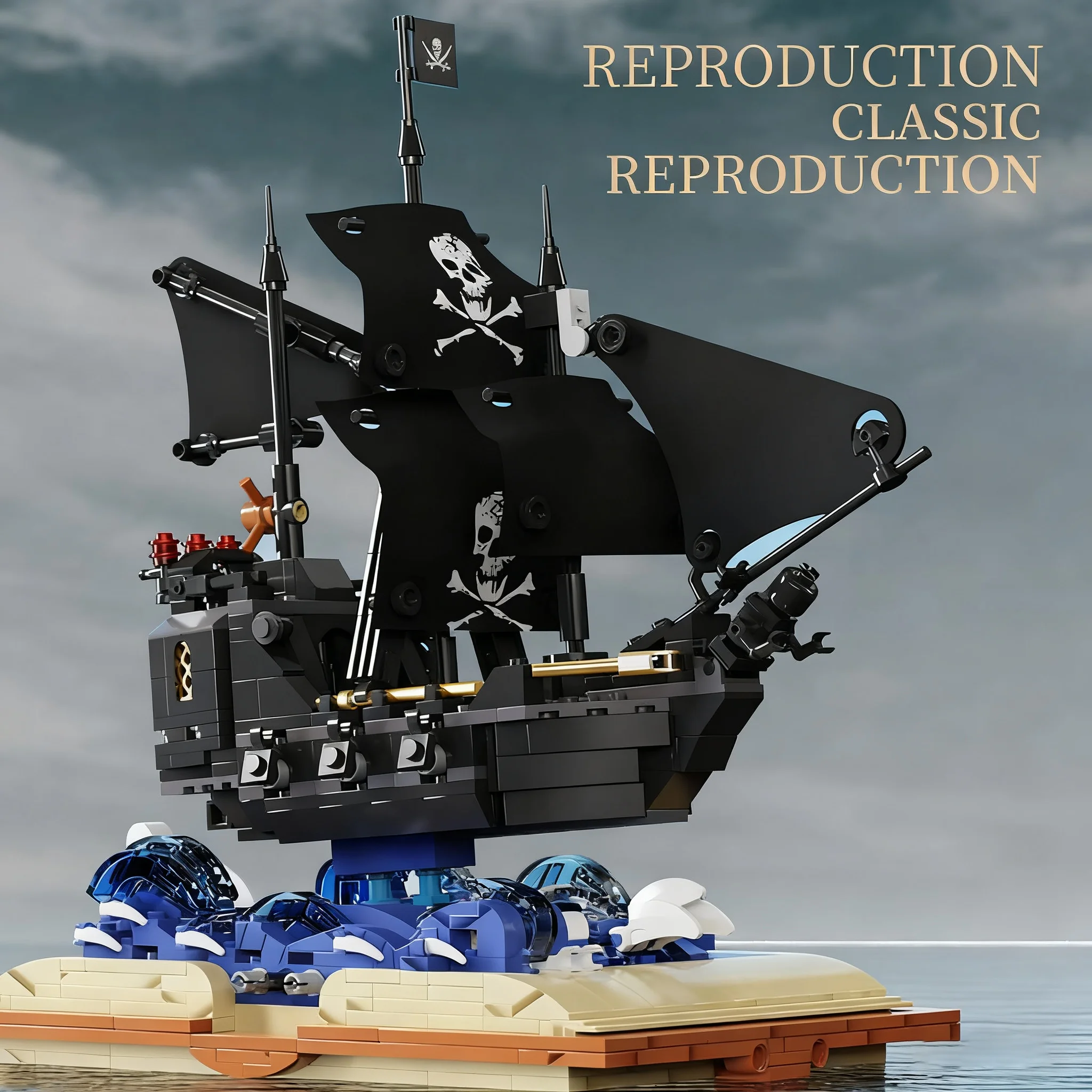 919PCS Nero Perla Nave Pirata Building Blocks Set MOC Modello Kit per Adulti Bambini FAI DA TE Barca A Vela Desktop Decor Natale Bir