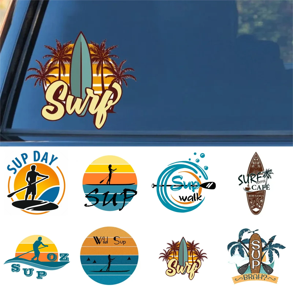 

SUP Paddle Board Vinyl Car Stickers Waterproof - Scratch Resistant Auto Door Window Decals