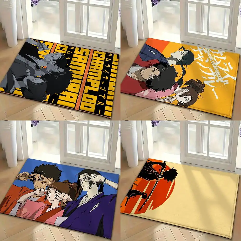 Anime S-Samurai C-Champloo Floor Mat Soft Non Slip for Entry Door Bathroom Indoor Home Decorative Carpet