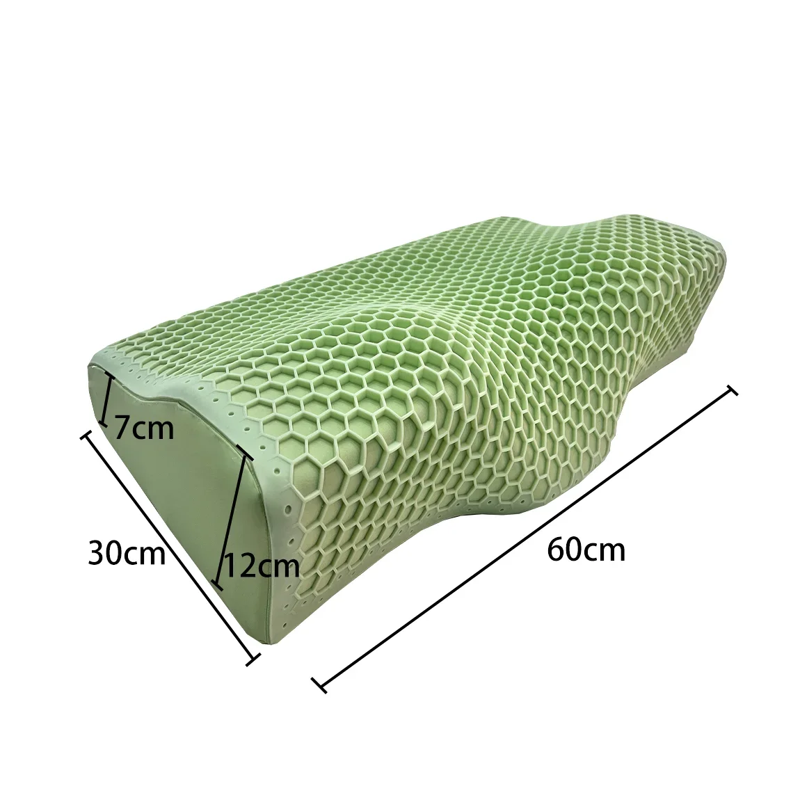 

# Hot Massage Comfortable Soft Neck Contour Anti-snoring Slow Rebound Memory Foam TPE Green Pectin Pillow