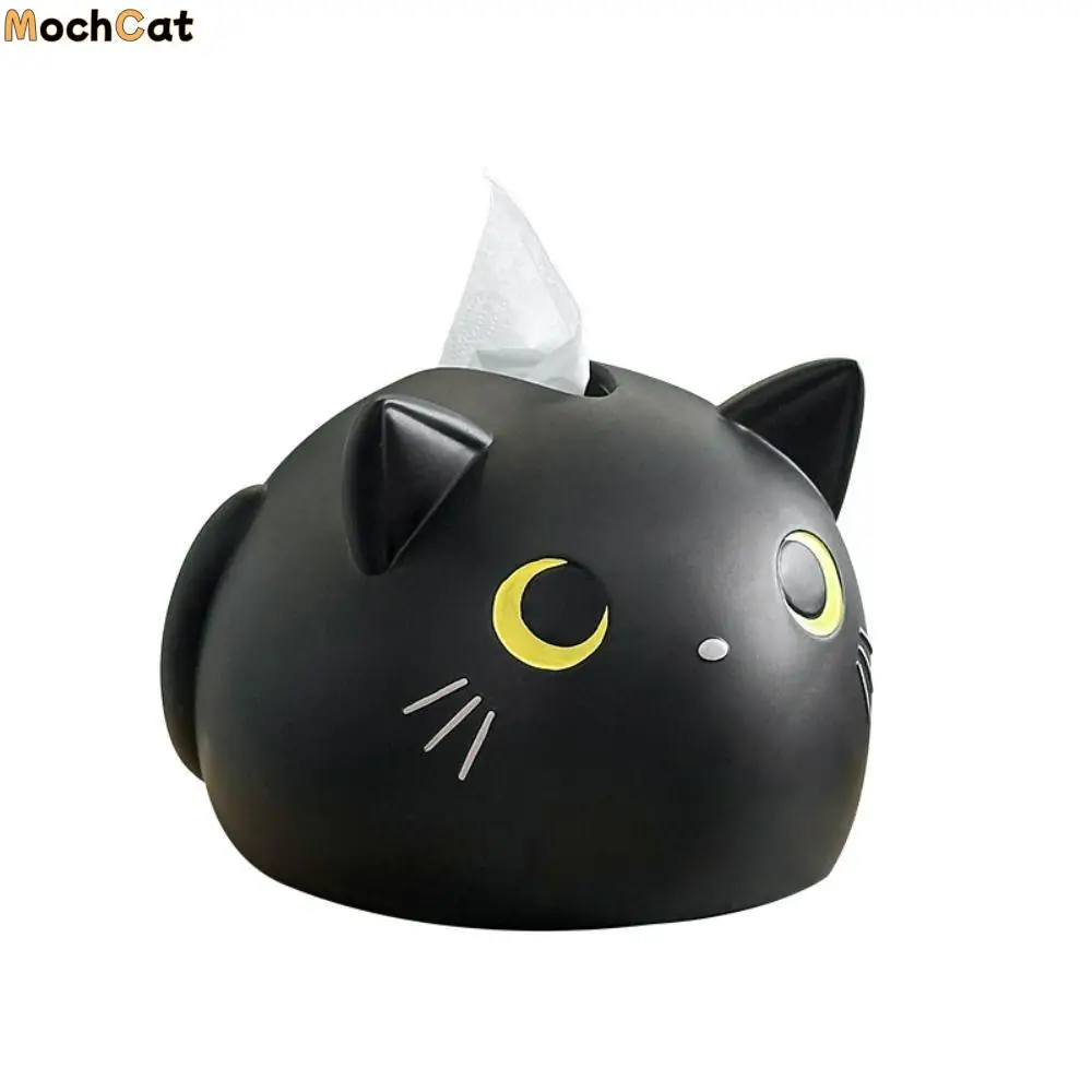 

Sleeping Sitting Cat Tissue Box Ornament Figure Model Decorative Cartoon Cat Model Toy Collectible Doll Toy Tissue Storage Box