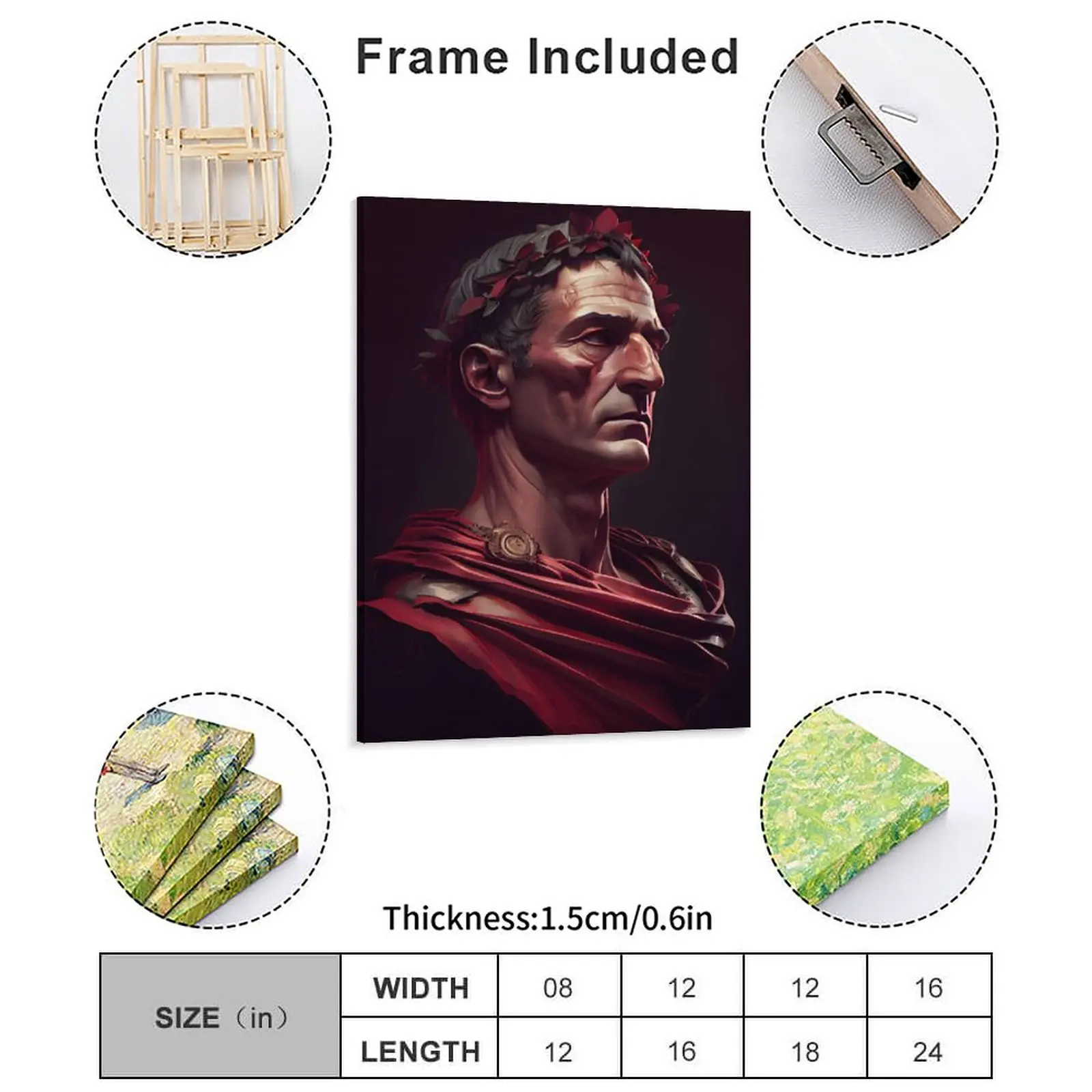 Caesar Canvas Painting Wall Decor Customized Party Plates Decoration Bar Framed Wall Paintings