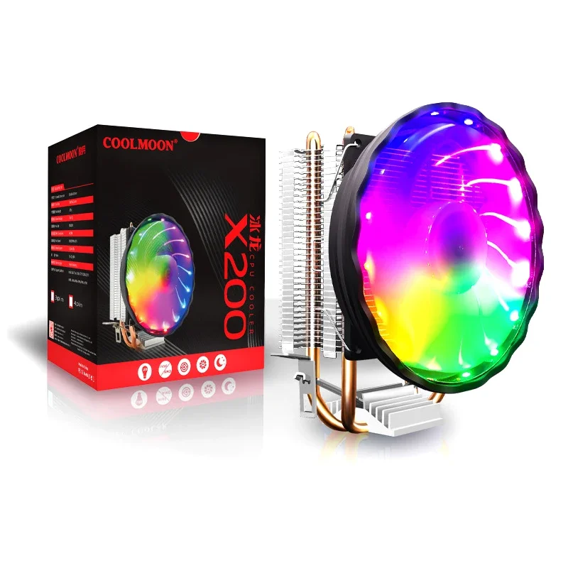 

Кулер процессора с воздушным охлаждением для Intel LGA 775/1366/115×/1200AMD 754/AM2/AM2+/AM3/AM3+/AM4Fml/FM2+ 2, вентилятор медного радиатора с тепловой трубкой