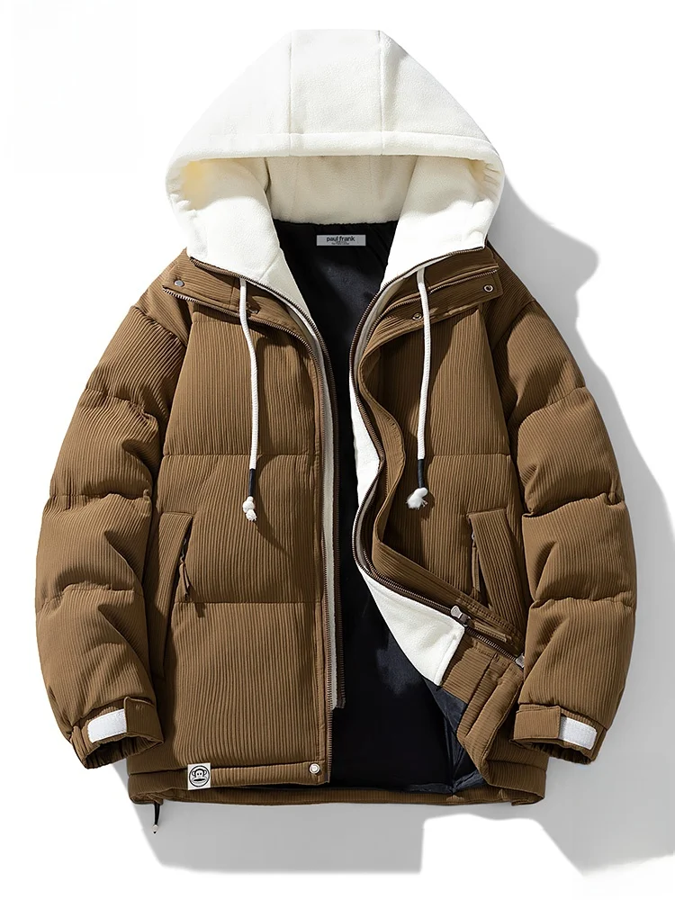 

Зимняя утепленная хлопковая куртка Paul Frank для мужчин, повседневное теплое пальто с дизайном обезьяны, с наполнителем из полиэстера, на молнии, с длинными рукавами.