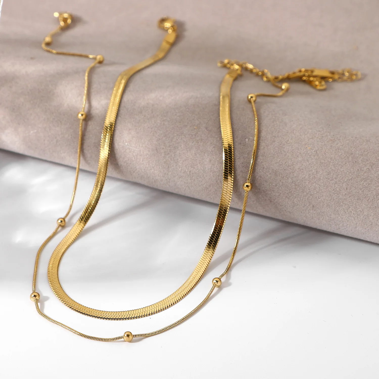 18K Gold Plated Snake Chain Necklace 2