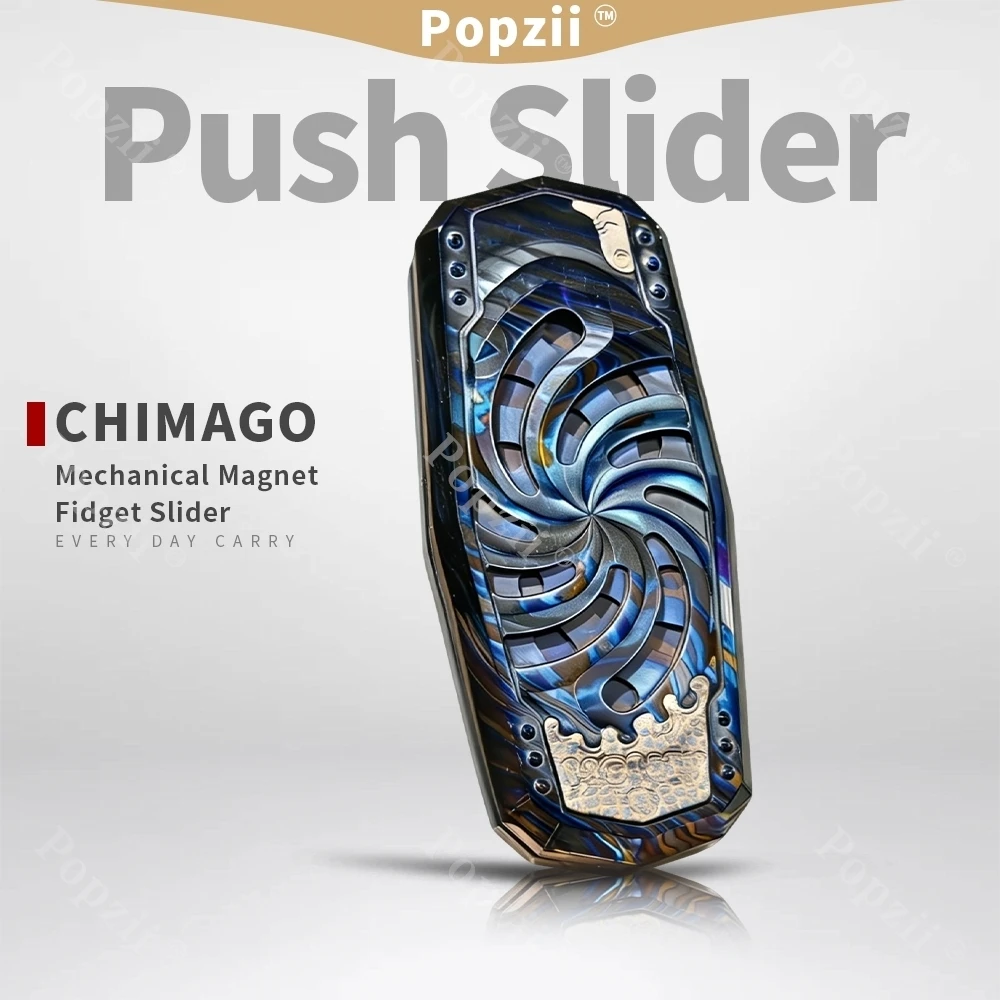 

Механический магнитный фиджет-слайдер CHIMAGO EDC из тимаскуса и нержавеющей стали с элементами из ПММА, игрушка-антистресс для взрослых