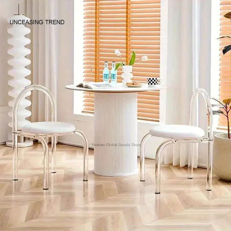 Скандинавский акриловый прозрачный обеденный стул, минималистичный креативный стул для гостиной, обеденный стул для столовой, туалетный стул для спальни