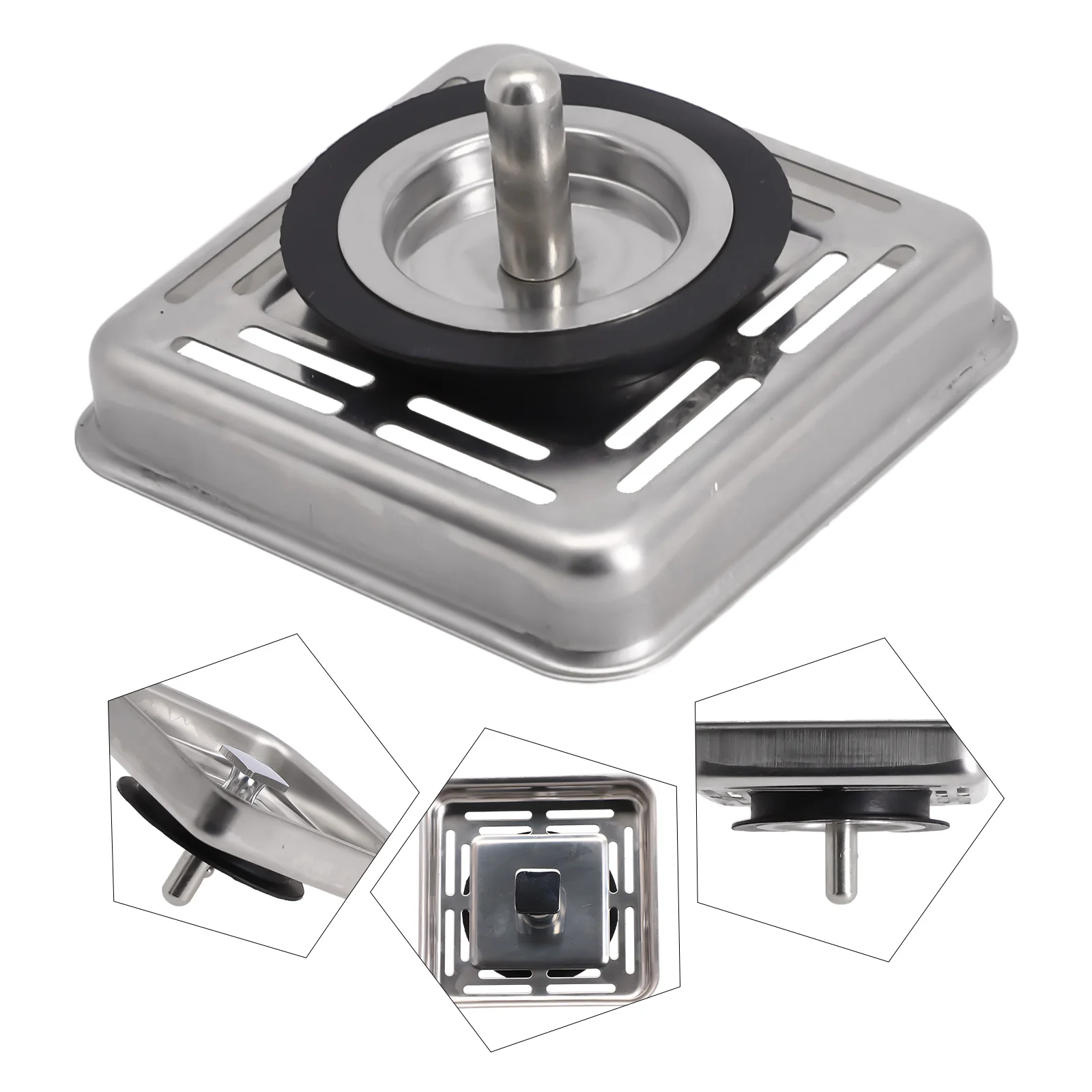Anti Clogging Shield Drainer Garbage Blocks Square Total Perforated Hole Design Anti Clogging Post Diameter Post Stopper Kitchen
