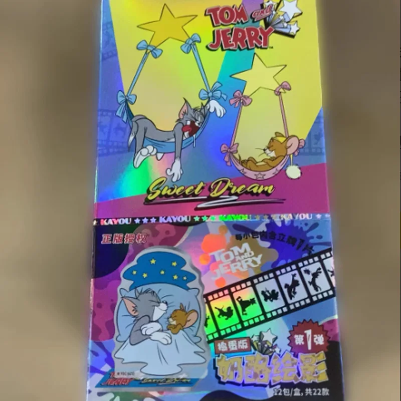 Hot Genuine KAYOU Tom and Jerry Stand Keychain Set Cheese Silhouette Mischief Edition Anime Collectible Gift Kids Backpack Charm