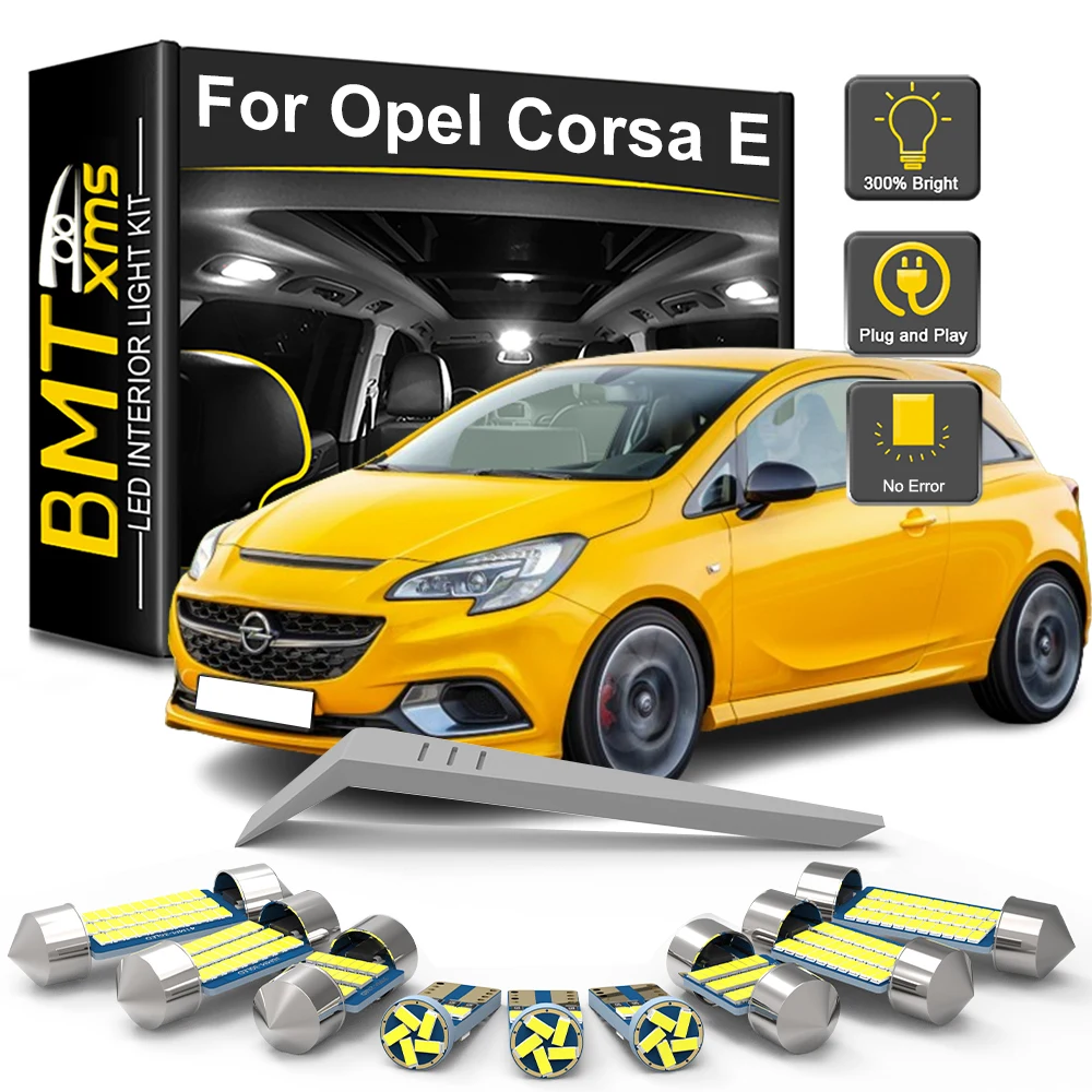 BMTxms 11Pcs For Opel Vauxhall Corsa E 2015 2016 2017 2018 2019 Canbus Car LED Interior Light Bulb Kit Indoor Dome Trunk Lamp