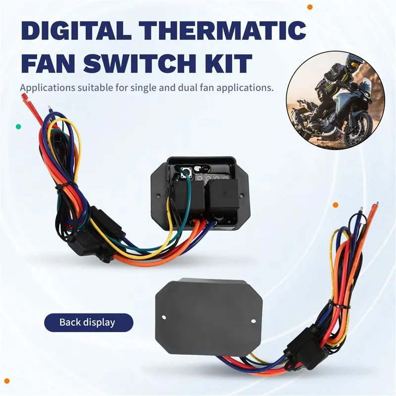 Efficient-Digital Electronic Thermatic Fan Kit Adjustable Temperature Range 0444 Digital Radiator Fans Controller Switch Kit