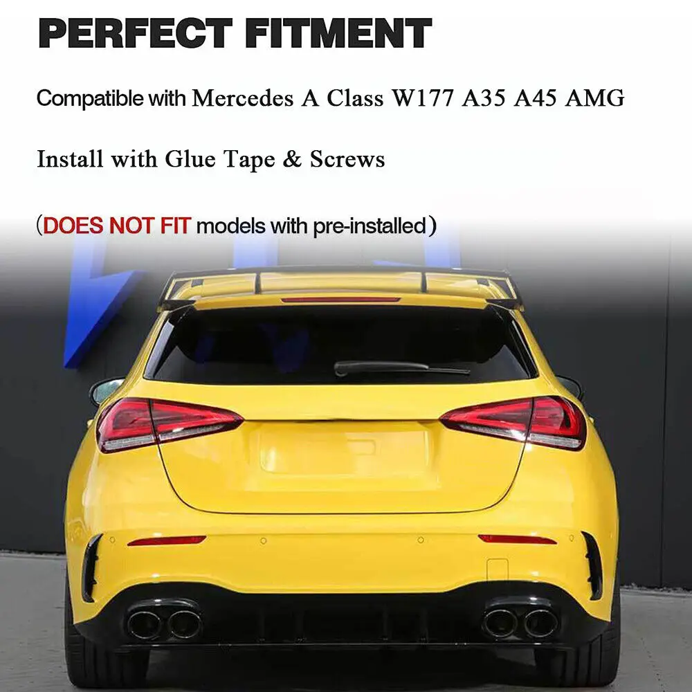 Auto Body Kit Fits for Benz W177 A35 A45 AMG 2019UP CARBON FIBER Rear Bumper Splitters Canard Fins
