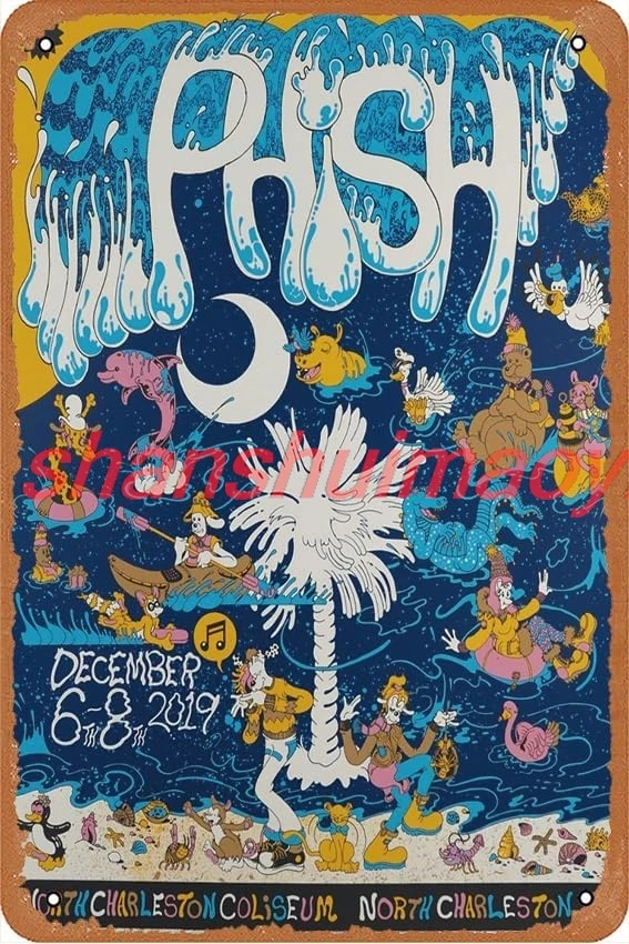 Phish North Charleston 2019 (1st Edition) Concert Posters Vintage Metal Tin Sign Wall Decor for Bars, Restaurants, Cafes, Pubs 1