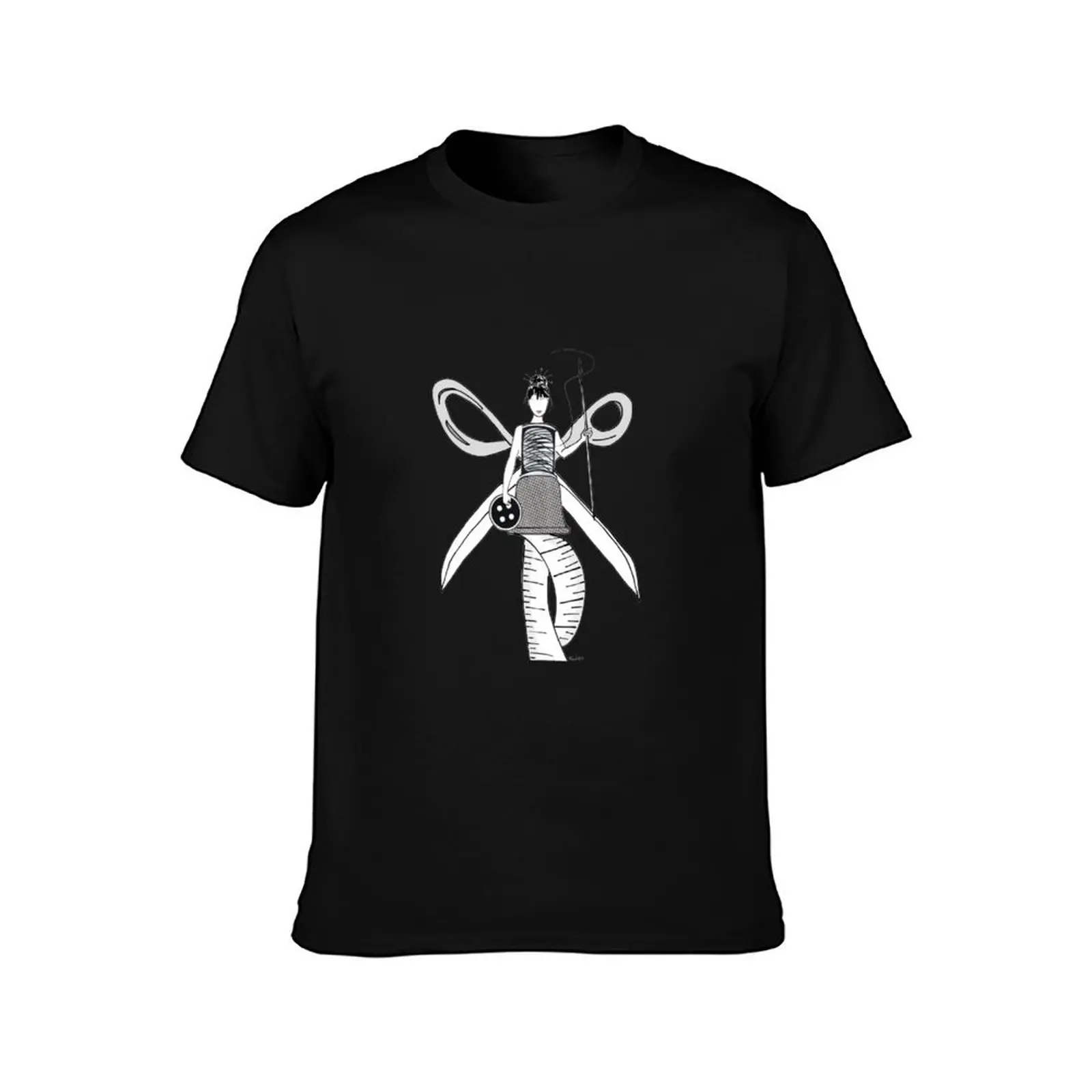 Sewing Angel T-Shirt Summer Casual Cotton Tee Oversized Streetwear Tops Vintage Graphic Print Loose Fit Short Sleeve