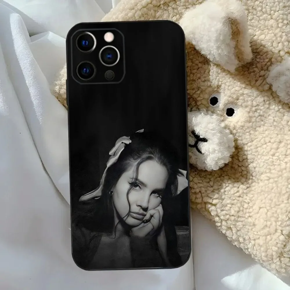 L-Lana Del Rey Singer  Phone Case For Apple iPhone 15,14,13,12,11,Pro,X,XS,Max,XR,Plus,Mini Soft Black Cover