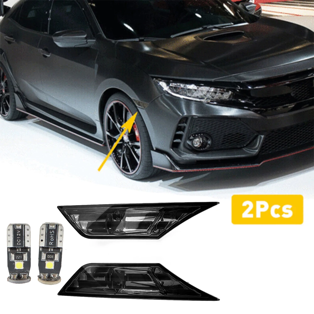 2 szt. Światło kierunkowskazów dla Honda Civic 2016-2021 IP68 wodoodporna szerokość światła kierunkowskazu zmodyfikowana czarna z żarówką LED