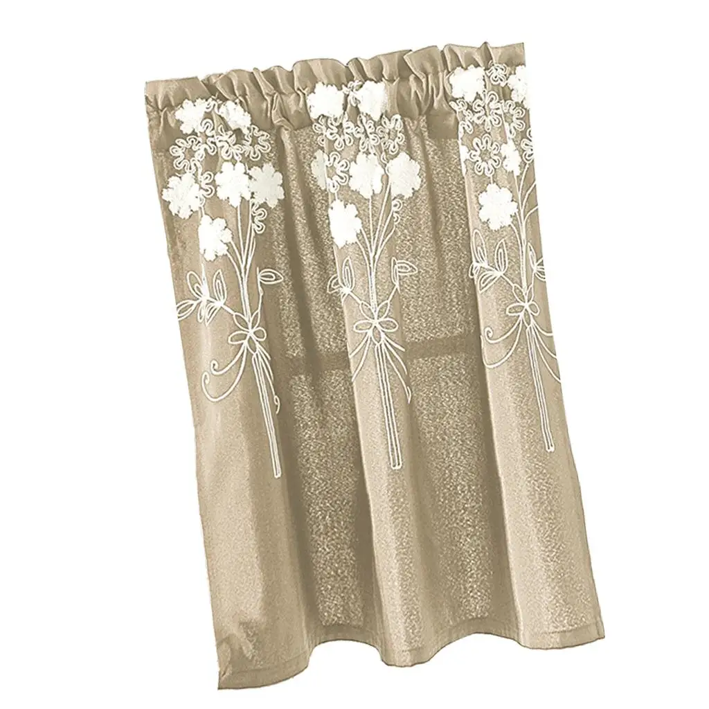 flower Roman Curtain Privacy Window Balloon Blind Tie-up Ribbon Cafe Kitchen Bedroom Balcony