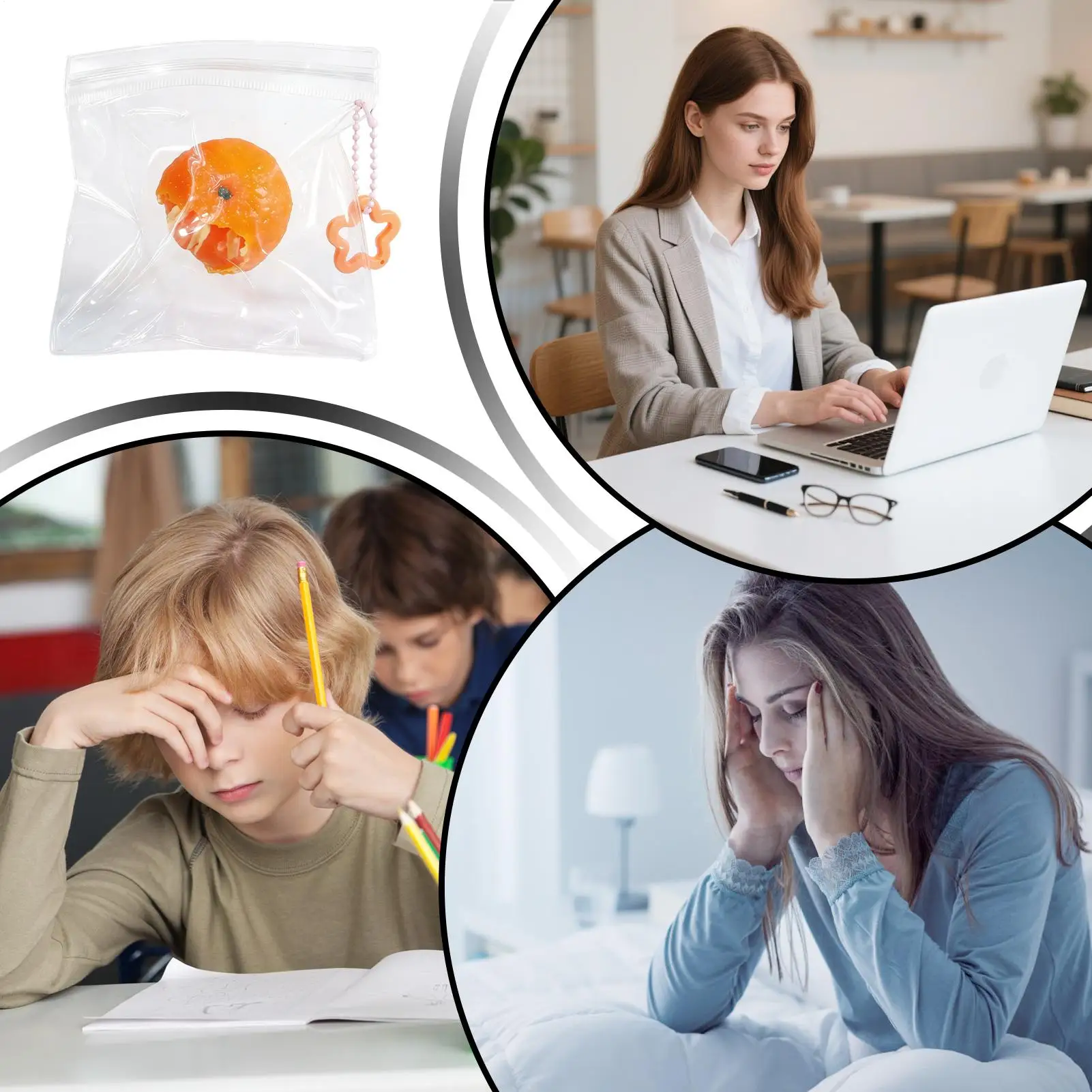 Fidget presser jouets nouveauté drôle réaliste soulagement balles Orange sensoriel Fidget presser jouets pour garçons filles adolescents adultes maison