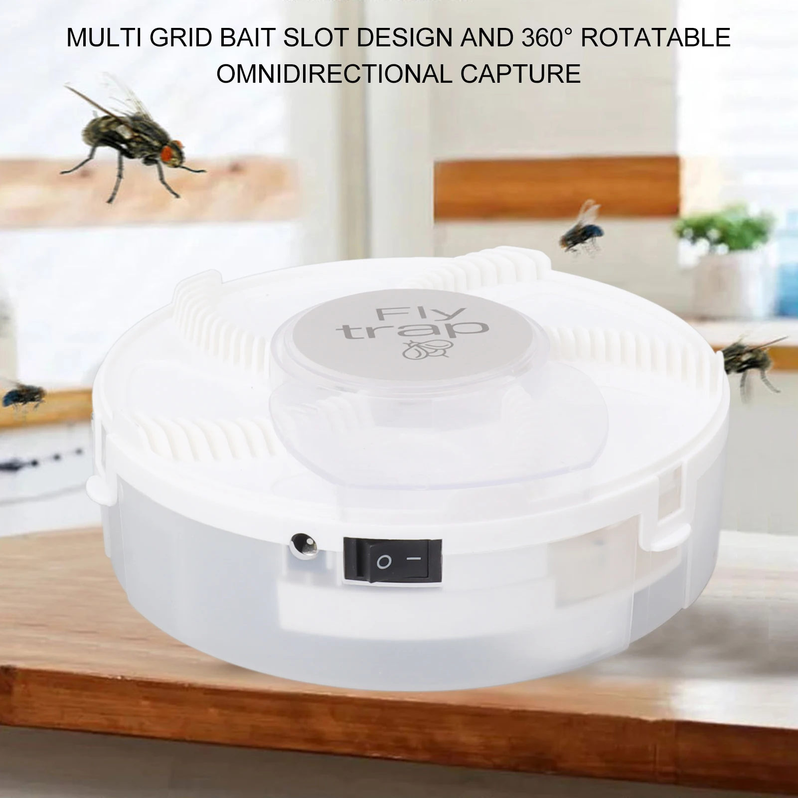 Electric Fly Trap Automatic USB Charging Quiet Detachable Flytrap Flycatcher for Restaurant Kitchen