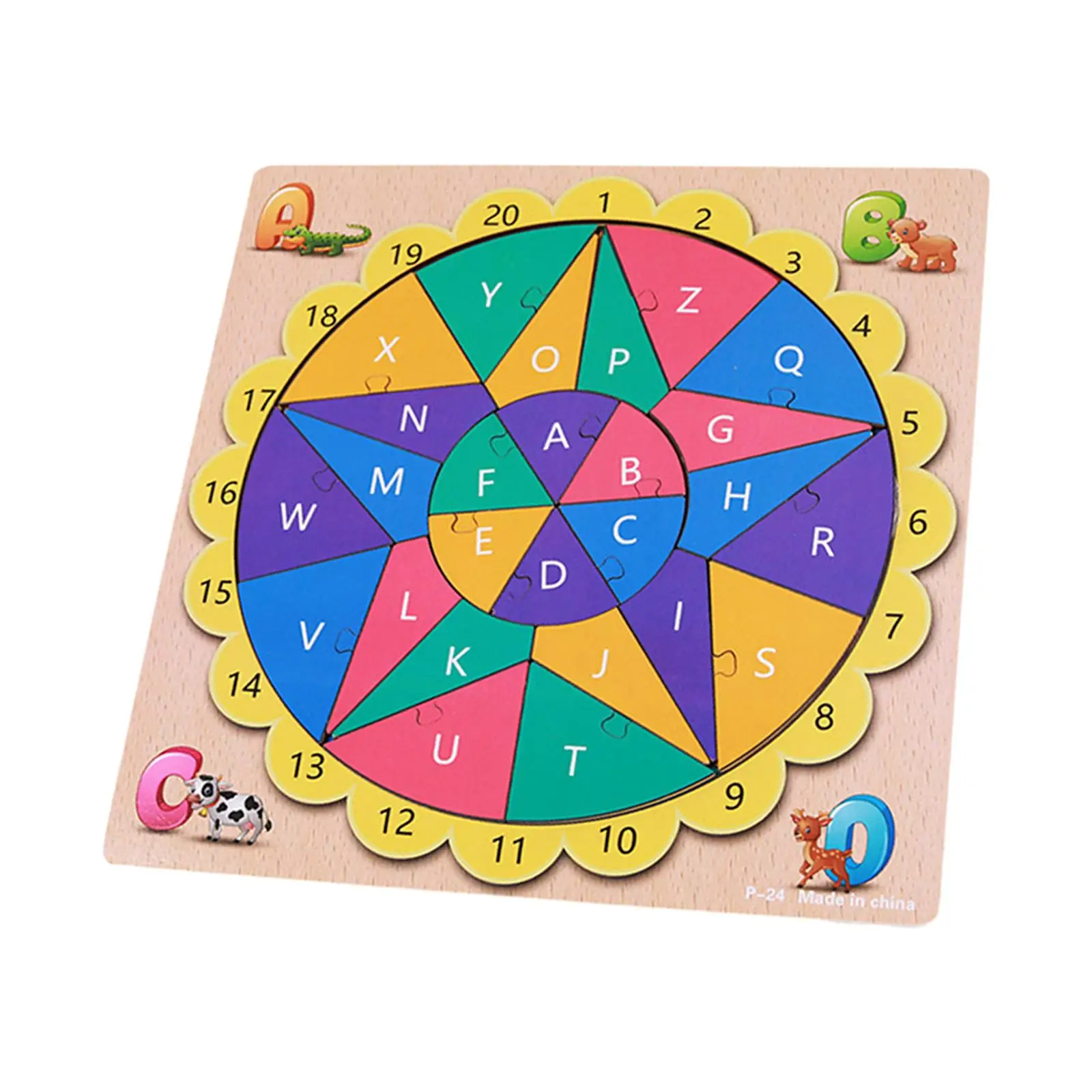 Wooden Alphabet Puzzles Color Cognition Jigsaw Puzzles Abc Learning Abc Alphabet Puzzle for 4 5 6 7 8 Year Old Children Gifts