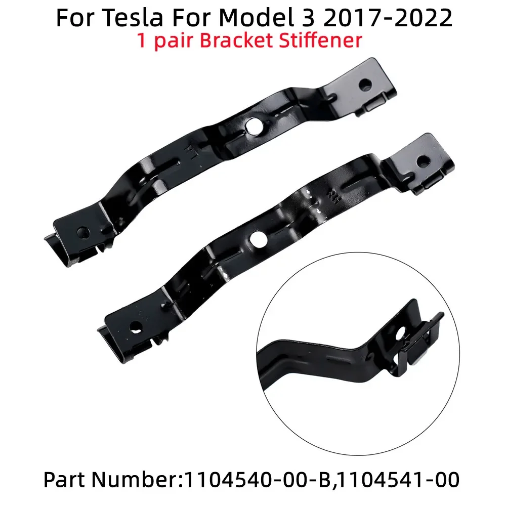 1 Pair Front Bumper Liner Wheel House Bracket Stiffener 1104540-00-B,1104541-00 For Tesla Model 3 2017-22 Plastic/Metal Bracket