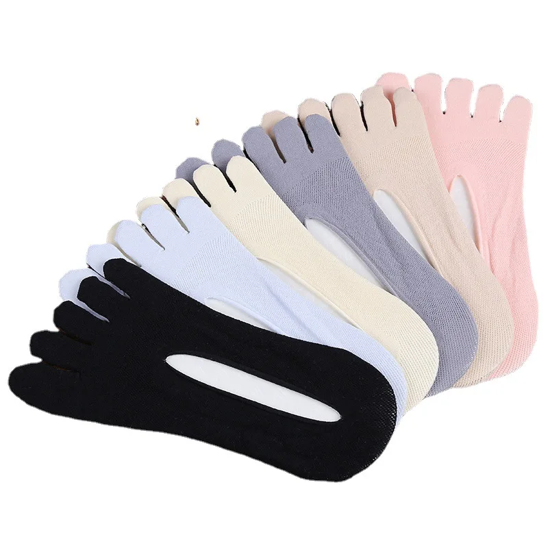 1/3/5 Pairs/Lot Women Summer Five-Finger Socks Ultrathin Funny Toe Invisible Boat Sokken Breathable Short Low Ankle Sox Non-slip