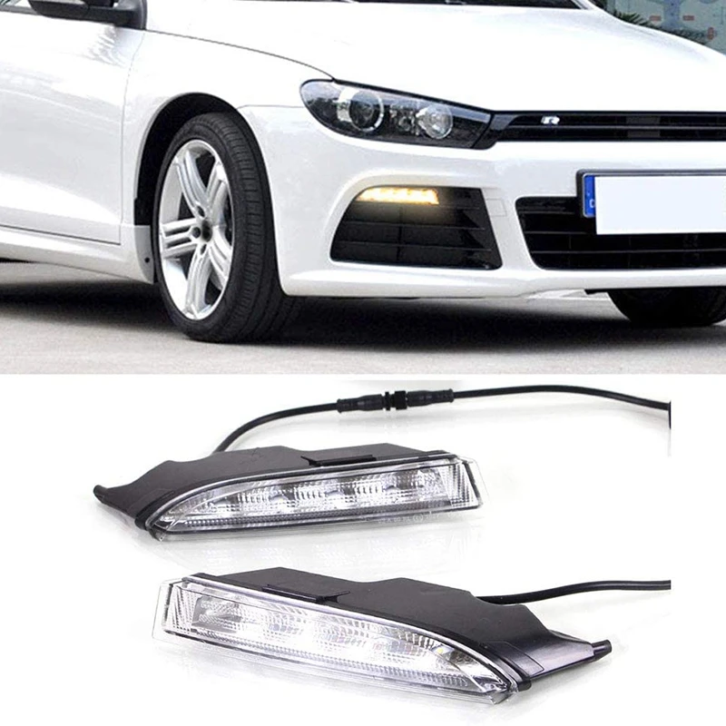 Car Exact Fit Switchback LED DRL Fog Lights With Turn Signals For Scirocco R 2009-2014