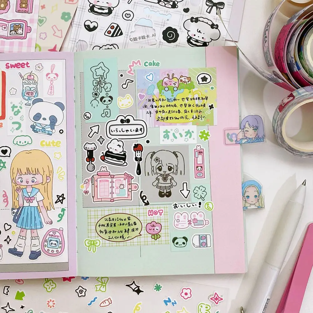 1Pc Kawaii Scrapbook Animal Deco Stickers Stationary Decorative Stickers for Arts Diy Journal Planner Phone Decal Stick