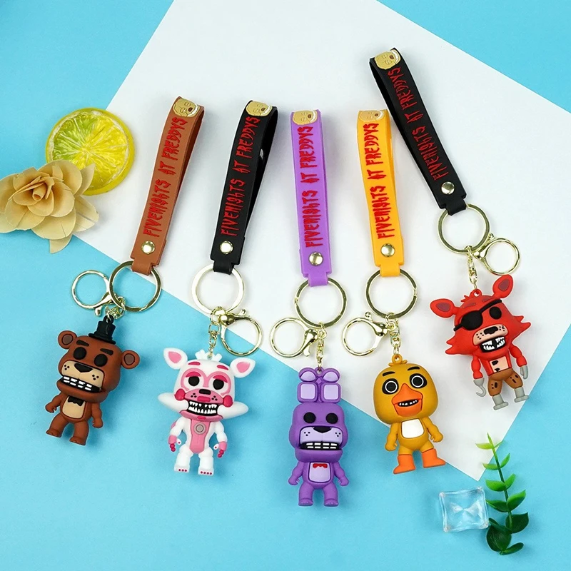 

Five Nights At Freddy's 2 Doll Keychain Creative Cartoon Anime Outdoor Backpack Pendant Mutated Animal Thrilling Car Key Ring