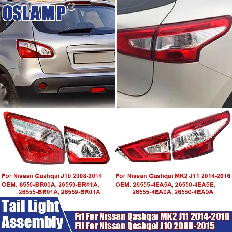 High Quality Car Lights Tail Light Assembly Brake Signal Lamp For Nissan Qashqai J10 2008-2014, MK2 J11 2014-2016 (EU Version)