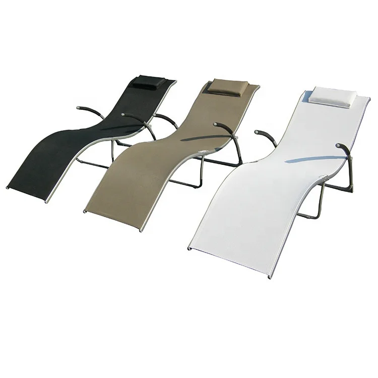 

Eco-Friendly Portable Folding Chaise Sun Lounger Chair Modern Antique Poolside Beach Deck Swimming Pool Use Steel Aluminum