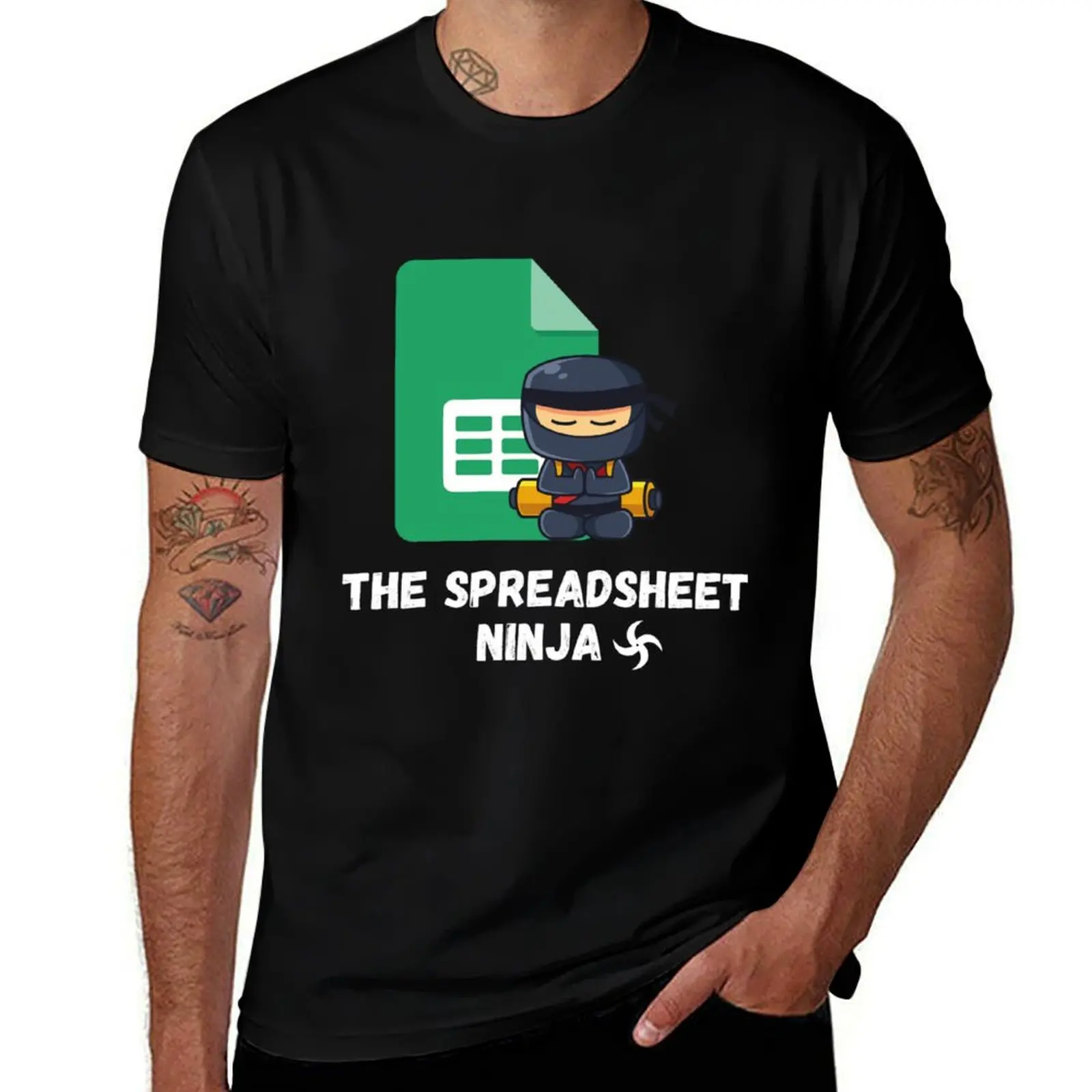 Spread sheet ninja T-Shirt tees boys whites black t-shirts for men