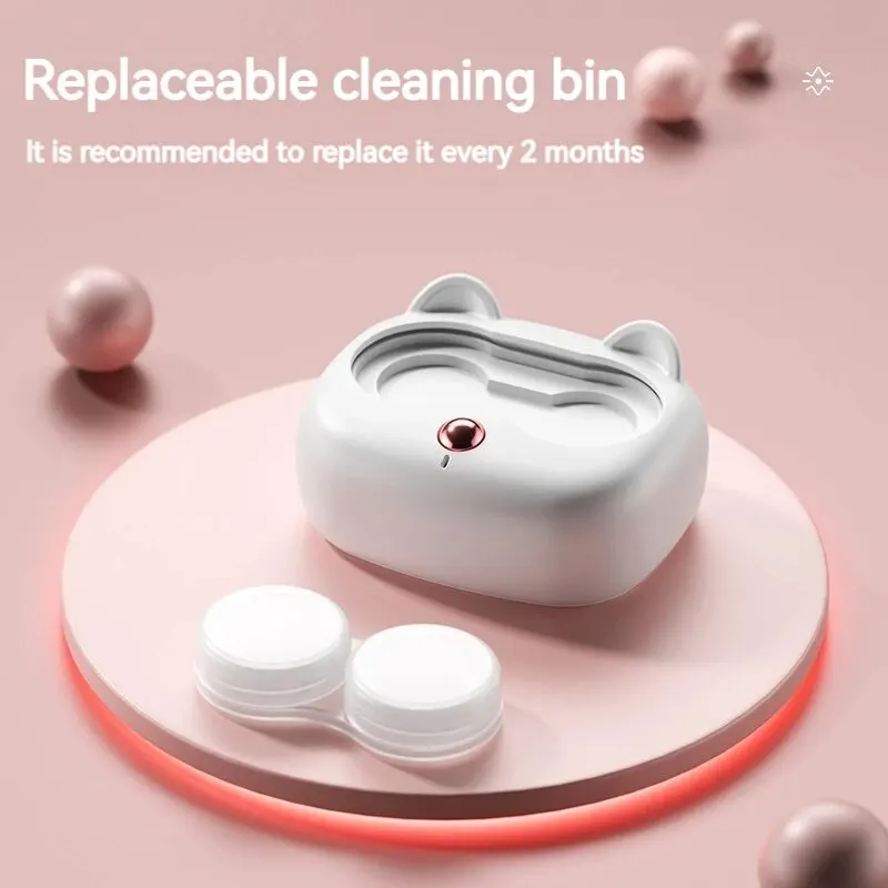 Portable Contact Lens Cleaner High Frequency Vibration Contact Lens Cleaning Case Beauty Pupil Storage Cleaning Container Tools