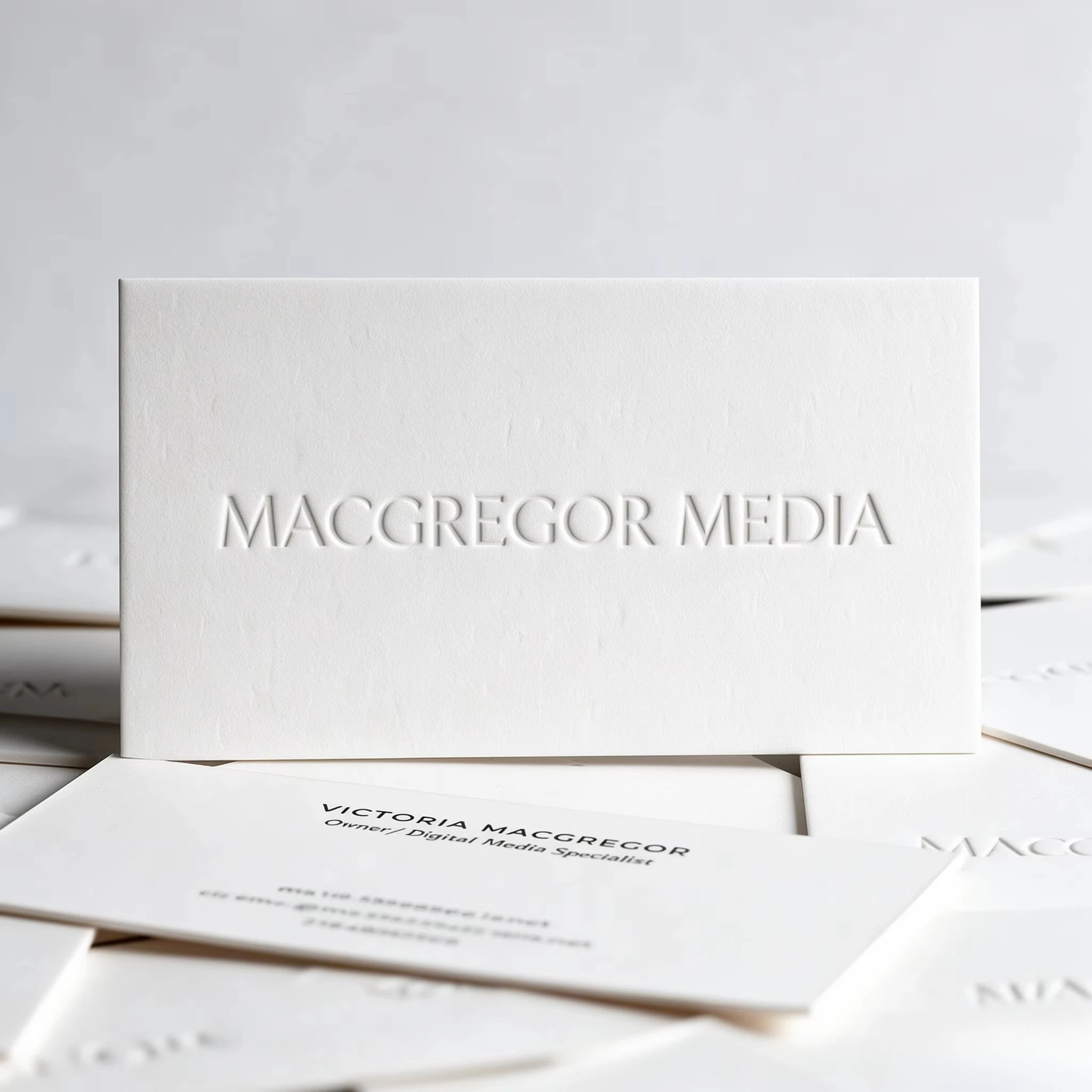 200pcs High-Quality Embossed Business Cards - 500gsm Cotton Paper, Personalized Design for Corporate Events