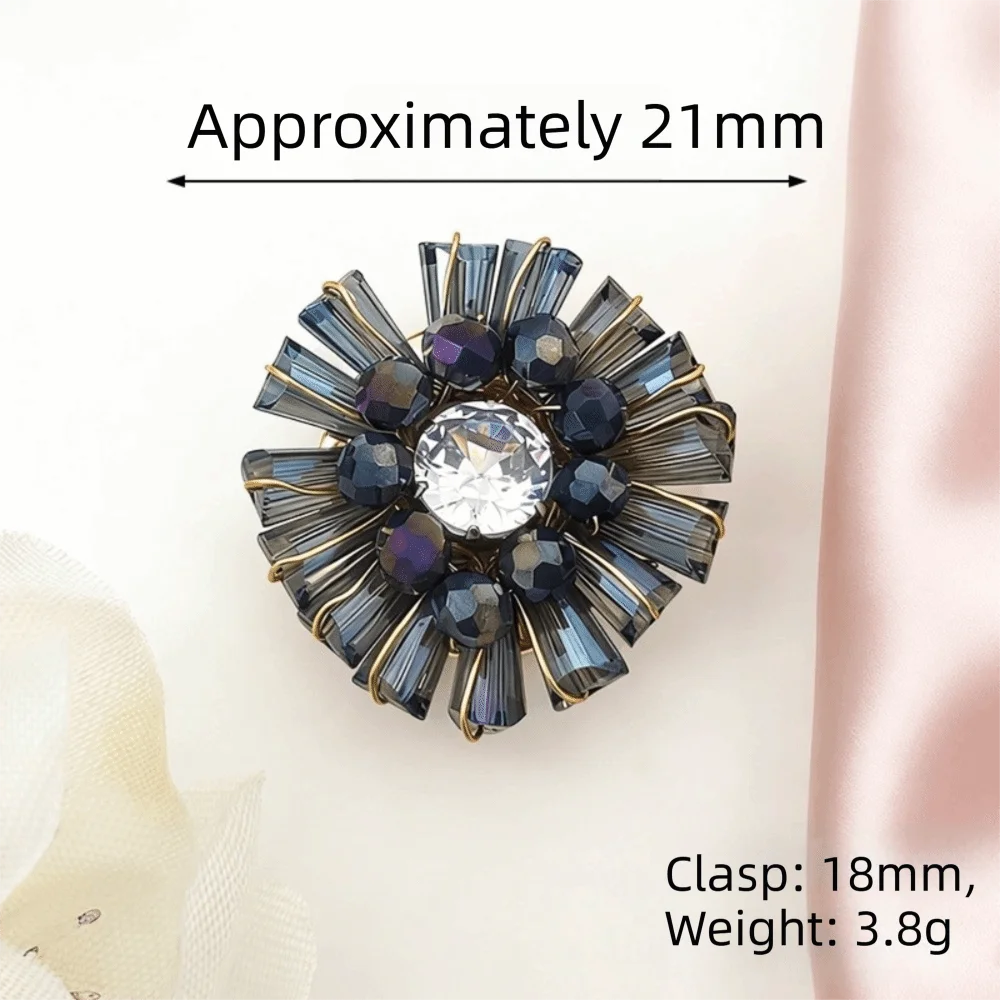 High-quality Floral Rhinestone Collar Buttons Floral Flower No Sew Detachable Decorative Buttons Vintage Beaded Pearl