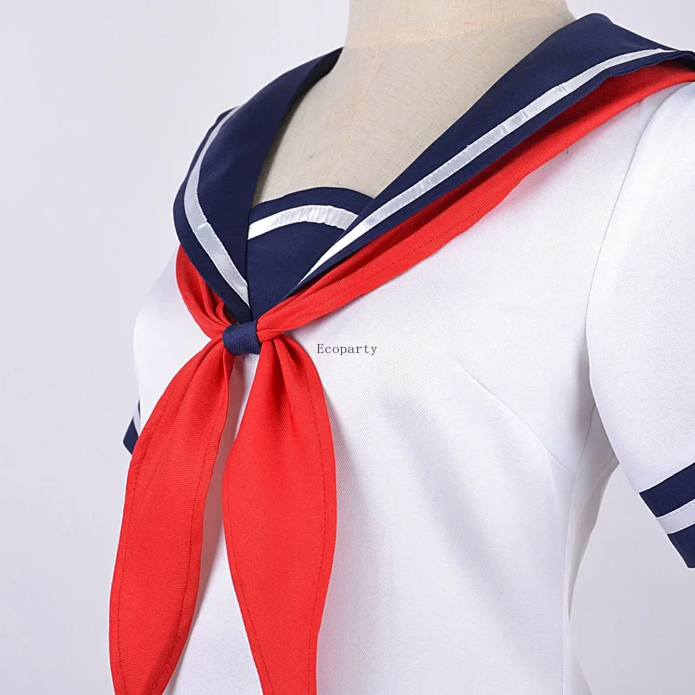 Game Yandere Simulator Ayano Aishi Cosplay Costumes Wig Osana Najimi Girl School JK Uniform Sailor Shirt Skirt Dress Clothes view 4