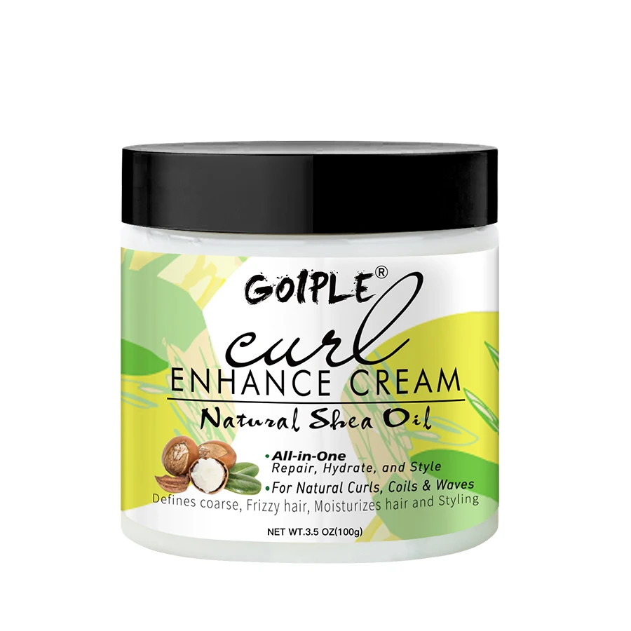 GOIPLE 100g Natural Shea Oil Curl Enhance Cream With Coconut Oil Moisturizer Define Curling Repair Hydrate Styling Curly Hair