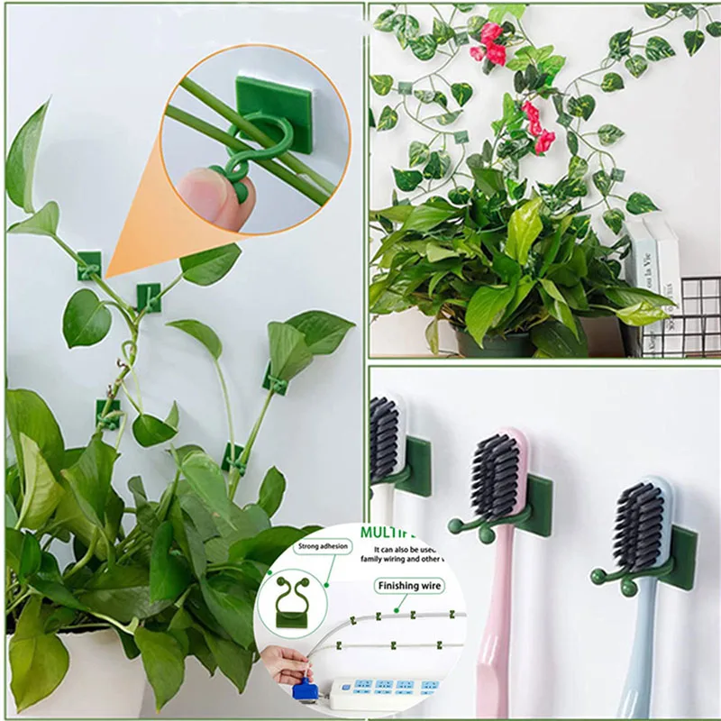 Plant Climbing Wall Clips Self-Adhesive Buckle Hook Fastener Tied Fixture Plant Stent Invisible Vine Climbing Fixed Bracket