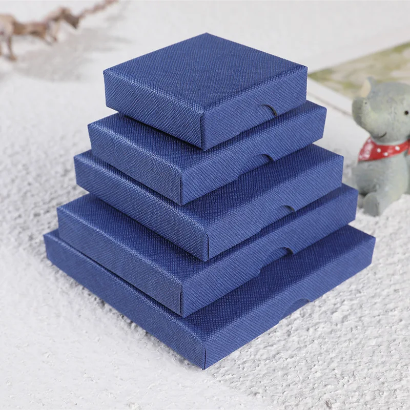 5pcs/lot jewelry gift box Ring Necklace package carton square  With sponge lined pink white blue red gray Jewelry storage box