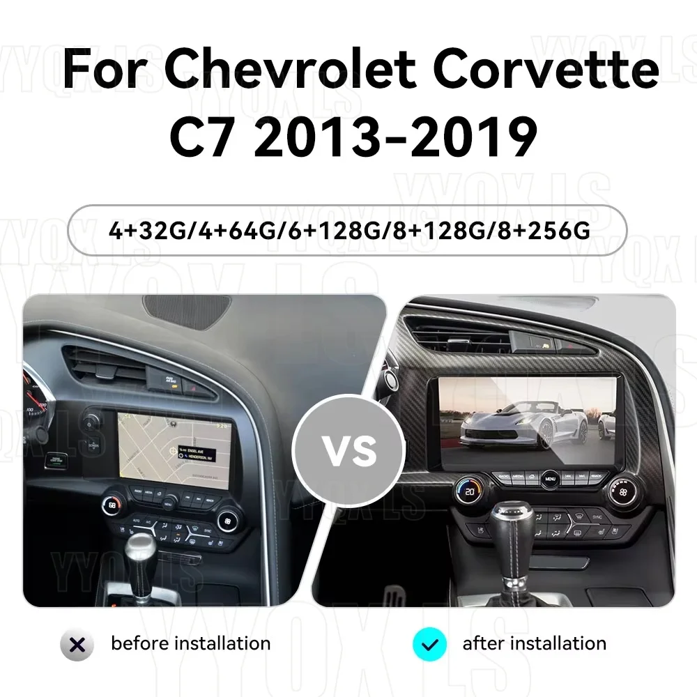 

Мультимедийный проигрыватель Android Radio для Chevrolet Corvette C7 Stingray 2013-2020, GPS-навигация, беспроводной CarPlay, стереосистема