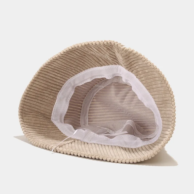 Spring Autumn Corduroy Bucket Hat Solid Color Women Men Fisherman Hat Hip Hip Cap Foldable Bob Cheapu Panama Fishing Cap