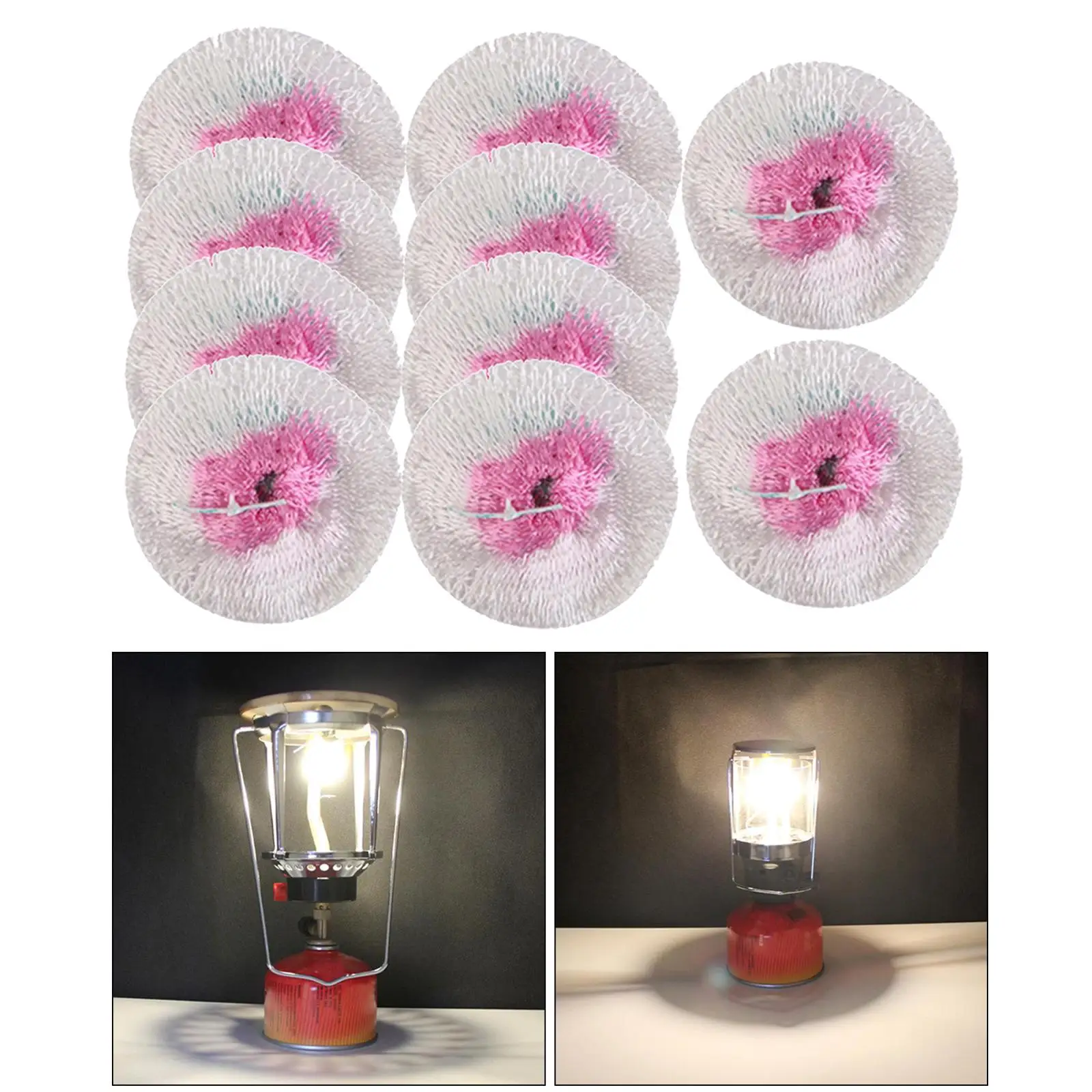 10pcs Lantern Mantles String-Tie Outdoor Kerosene Lamp Cover Net Sock Mantle Safe Gauze Mesh Gas Lantern Mantles Accessories